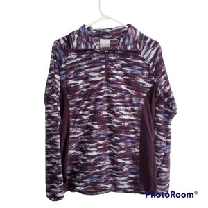 Columbia Arctic Air Half Zip Fleece Printed Long Sleeve Shirt Size Large